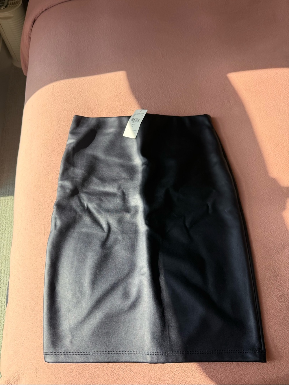 Fashion Nova dark blue Faux Leather High-Rise Pencil Skirt